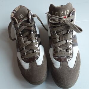 Women's Brown and White Sneakers